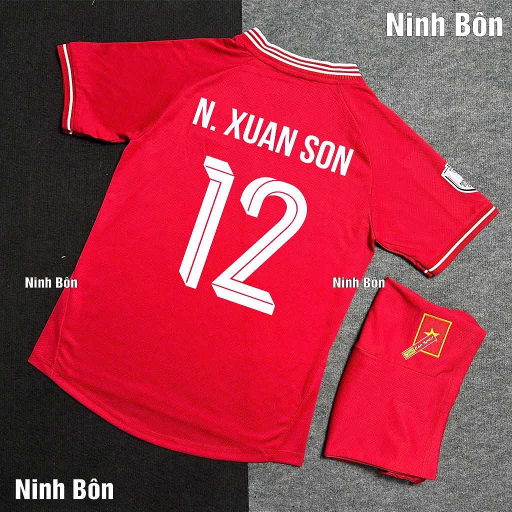 Bộ Quần Áo Đấu ĐT VIỆT NAM AFF CUP 2024 Màu Đỏ Mẫu Vải Gai Thái