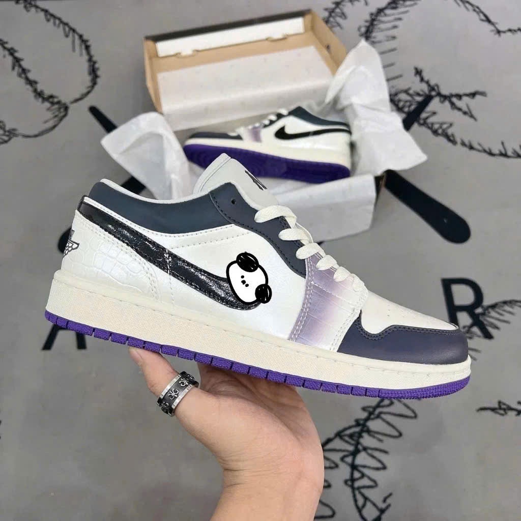 GIÀY SNEAKER JORDAN LOW TÍM GẤU- GIÀY THỂ THAO JORDAN CỔ THẤP NAM NỮ