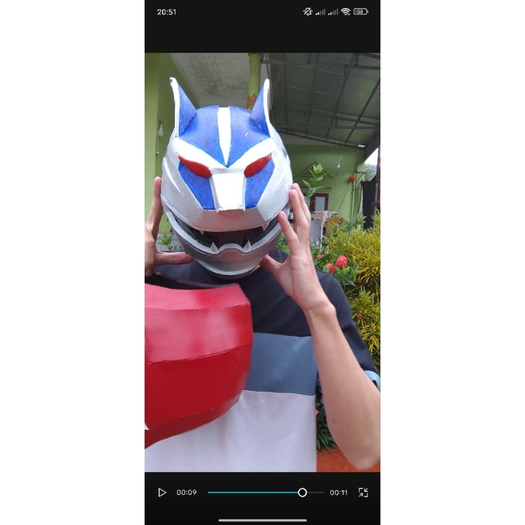 mũ siêu nhân gao bạc - helmet gao silver - lunar wolf gaoranger