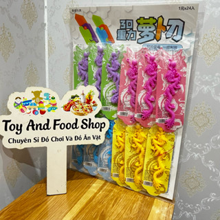  Vỉ 12 Squishy mochi hình Rồng sắc nét màu sắc đẹp 