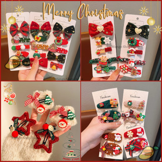  Set Kẹp Tóc Dây Buộc Tóc Noel Handmade Đính Charm Ông Già Người Tuyết Tuần Lộc Quà Tặng Giáng Sinh Dễ Thương 