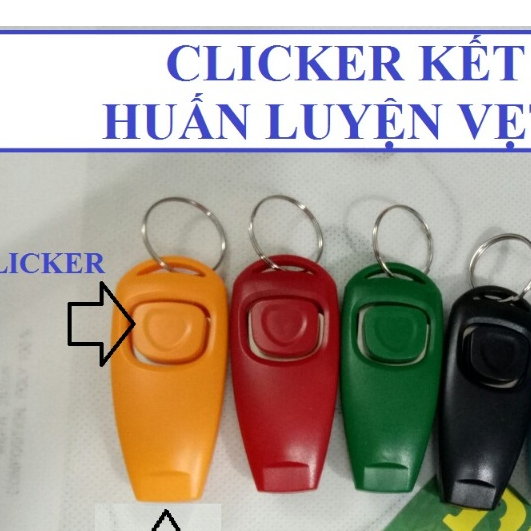 1 clicker kết hợp còi dùng để huấn luyện trí thông minh cho vẹt