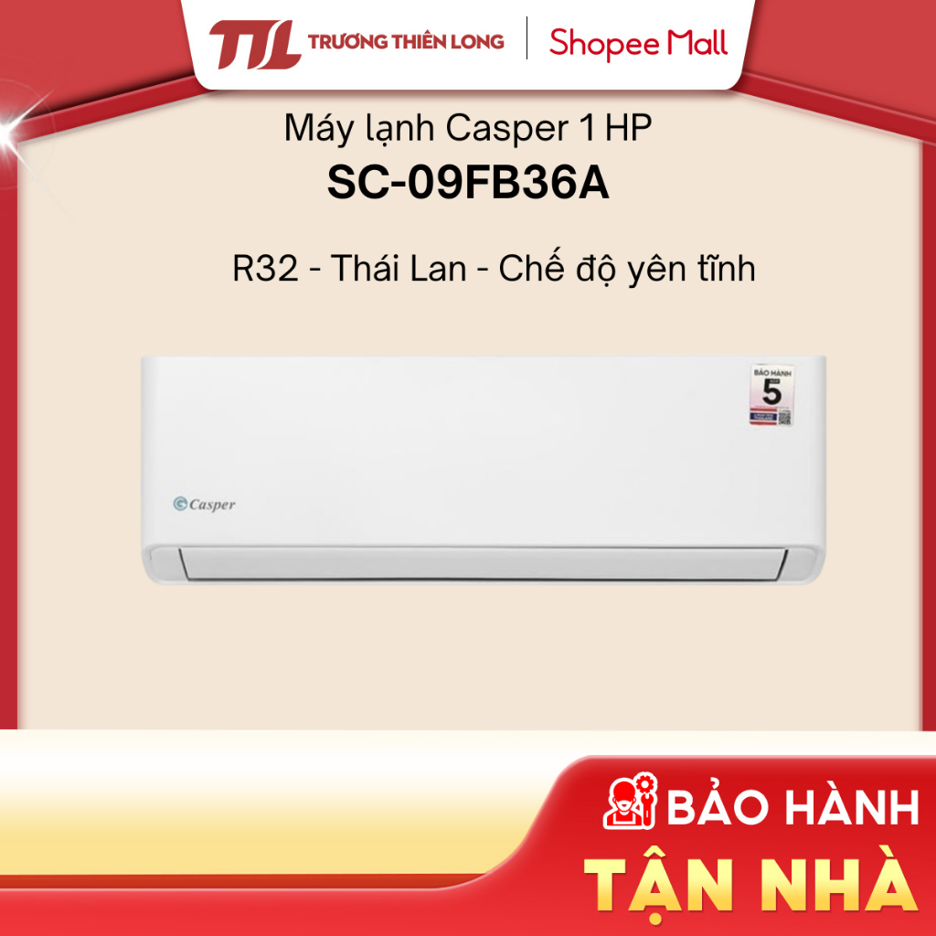 [Shopee - Lắp đặt 0Đ HN HCM] - SC-09FB36A - Máy Lạnh / Điều Hòa CASPER 1 HP SC-09FB36A