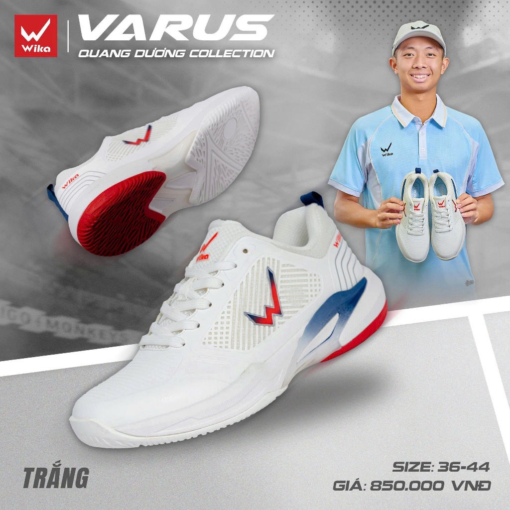 Giày thể thao nam nữ đa năng Wika Varus đi học đi làm hàng ngày du lịch chạy bộ cầu lông pickleball