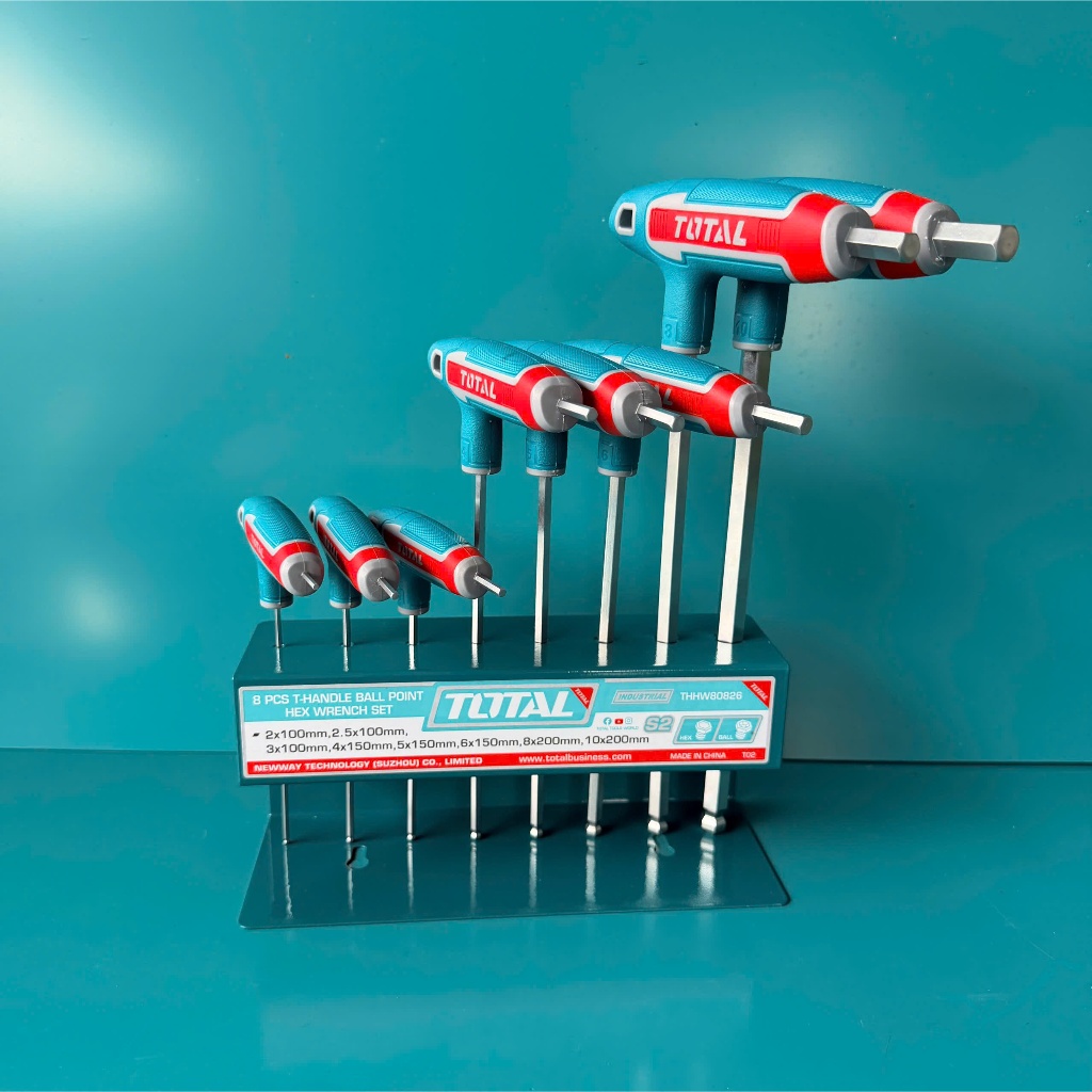 Bộ Lục Giác Chữ T 8 Chi Tiết Đầu Bi Total THHW80826 (2-10mm) Đế Sắt