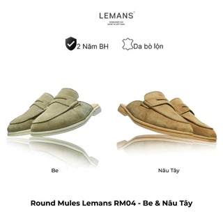Giày Sục da Lộn LEMANS 2 mầu Nâu&Be RM04.3 , đế cao su có mùi thơm, thiết kế công sở trẻ trung, Bảo hành 12 tháng