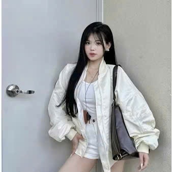 ÁO KHOÁC CROPOP THÊU CÁ TINH SAU LƯNG