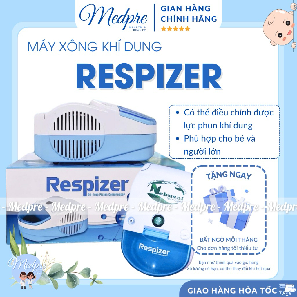 [Hoả tốc] - Máy xông khí dung/ xông mũi họng tại nhà RESPIZER - Giảm nghẹt mũi đặc hiệu quả - Medpre