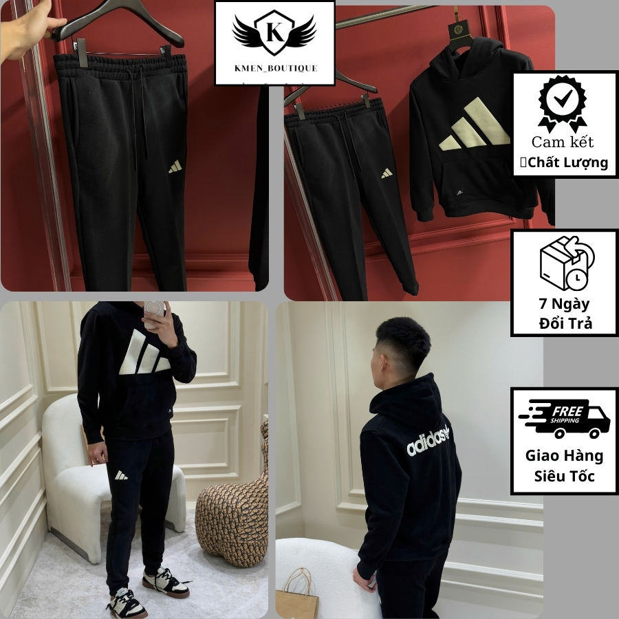 Bộ Quần Áo Huddie Nam Nữ Phối Hoạ tiết Logo Cực Hot , Bộ Quần Áo Huddie Nam Chất Liệu Nỉ Cao Cấp