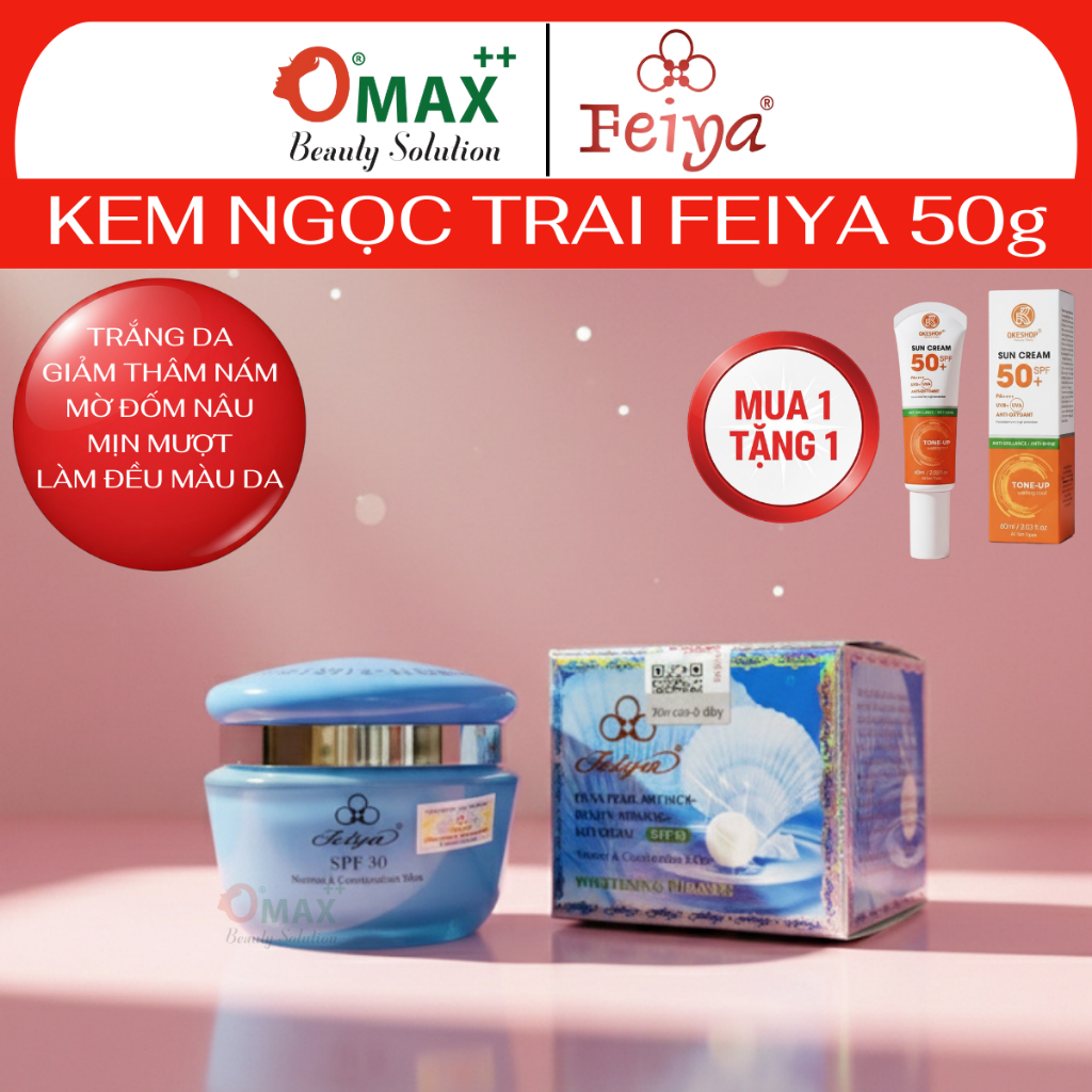 Kem FEIYA Ngọc Trai Đài Loan 50g - Trắng Da - Mờ Nám - Giảm Thâm - Tàn Nhang - Đốm Nâu