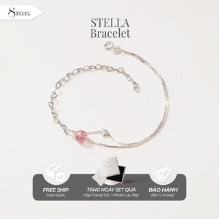  Vòng Tay Bạc Nữ SINCERA - STELLA - Bạc 925 - Vòng Tay Đá Phong Thuỷ Mix Charm Bạc - Lắc Bạc Nữ Đá Năng Lượng Chính Hãng 