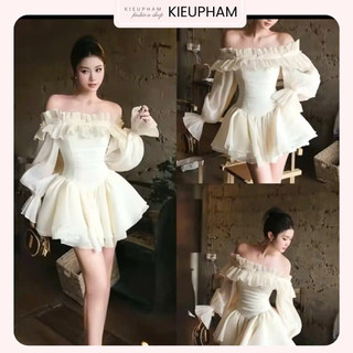   HÀNG 4 LỚP  ĐẦM TƠ TRỄ VAI TAY LOE TÙNG VÁY NGẮN PHỒNG TIỂU THƯ 