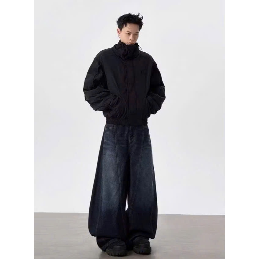 Quần baggy jean nam nữ phom Unisex ống bí thêu chữ sau mông cực Hot | BigBuy360 - bigbuy360.vn