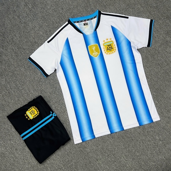 Bộ quần áo bóng đá tuyển Argentina 2026 thun lạnh Jp