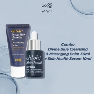 [Qùa tặng] Bộ đôi làm sạch & phục hồi hàng rào da oh!oh! Divine Blue Cleansing & Massaging Balm 30ml & Skin Health Serum