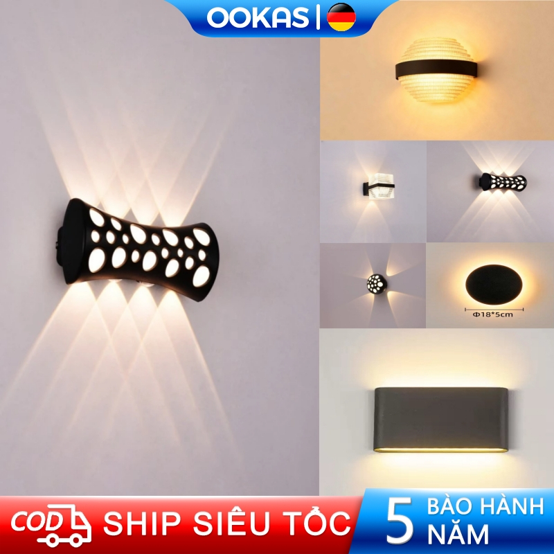 OOKAS— (SẴN) Đèn tường ngoài trời chống nước, đèn trang trí trong nhà/ngoài trời