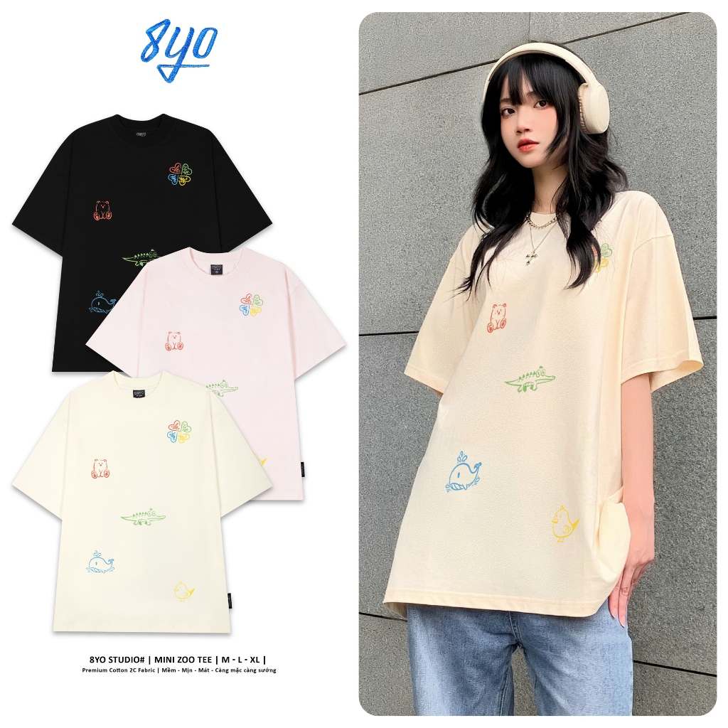 Áo Thun 8YO MINI ZOO Tee Cotton Mềm Mịn Mát - Áo Phông Local Brand Unisex Nam Nữ Form Rộng | BigBuy360 - bigbuy360.vn