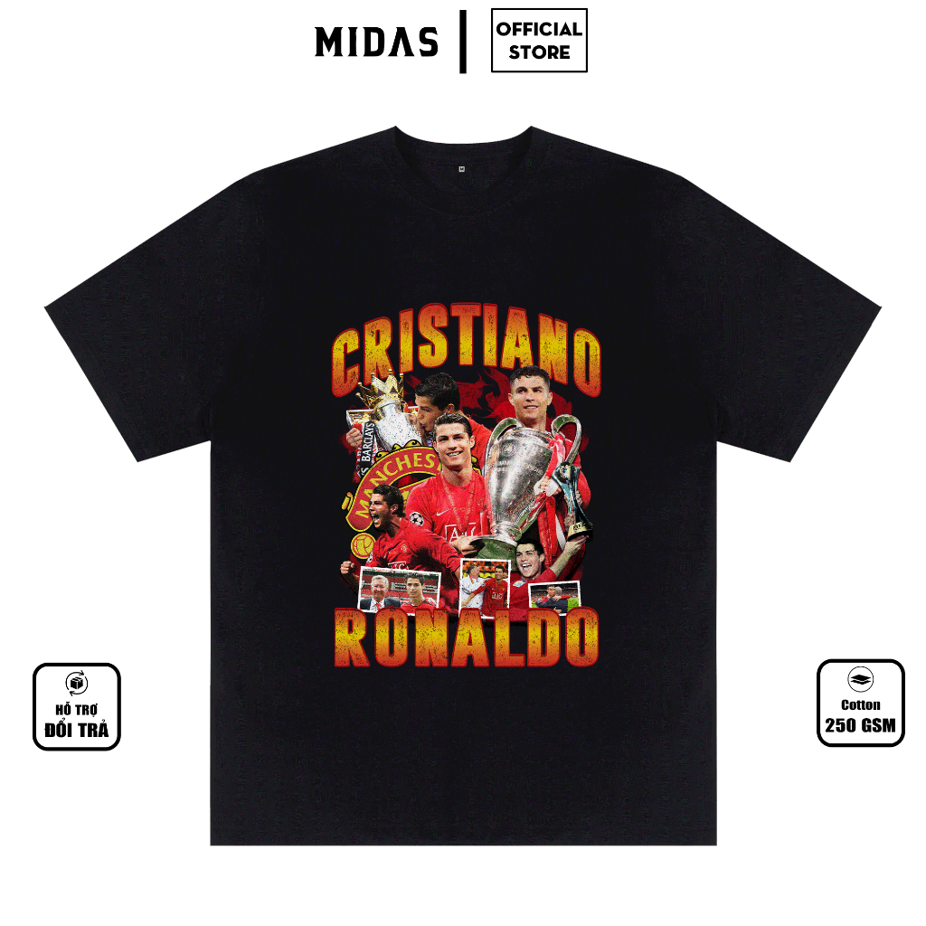 Áo Thun In Ronaldo Manchester United, Áo Phông Ronaldo Manchester United Chất Liệu Cotton 250 Gsm, F