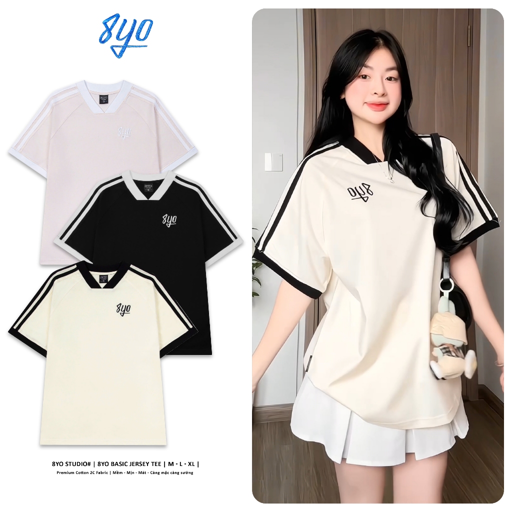 Áo Thun Thêu 8YO BASIC JERSEY Tee Cotton Mềm Mịn Mát - Áo Phông Local Brand Unisex Nam Nữ Form Rộng | BigBuy360 - bigbuy360.vn