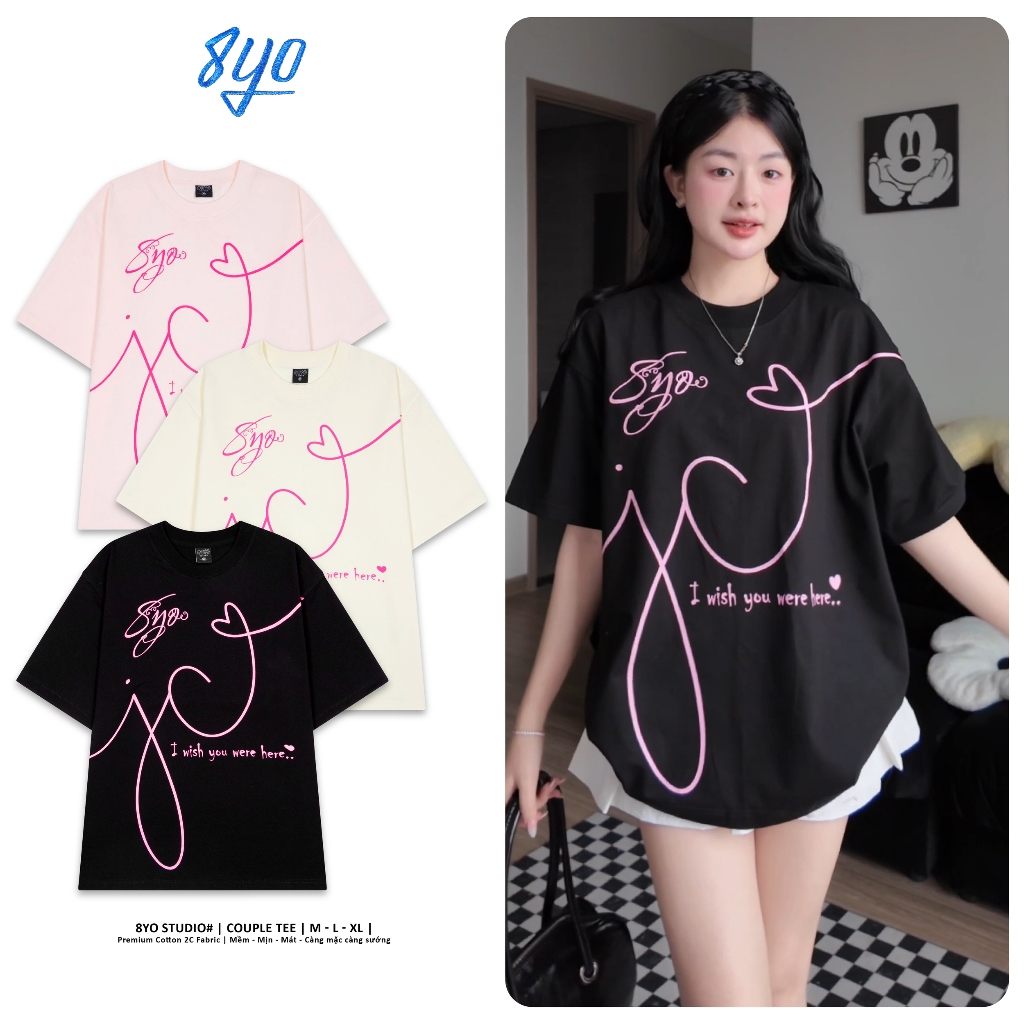 Áo Thun Cặp Đôi 8YO COUPLE Tee Cotton Mềm Mịn Mát - Áo Phông Local Brand Unisex Nam Nữ Form Rộng | BigBuy360 - bigbuy360.vn