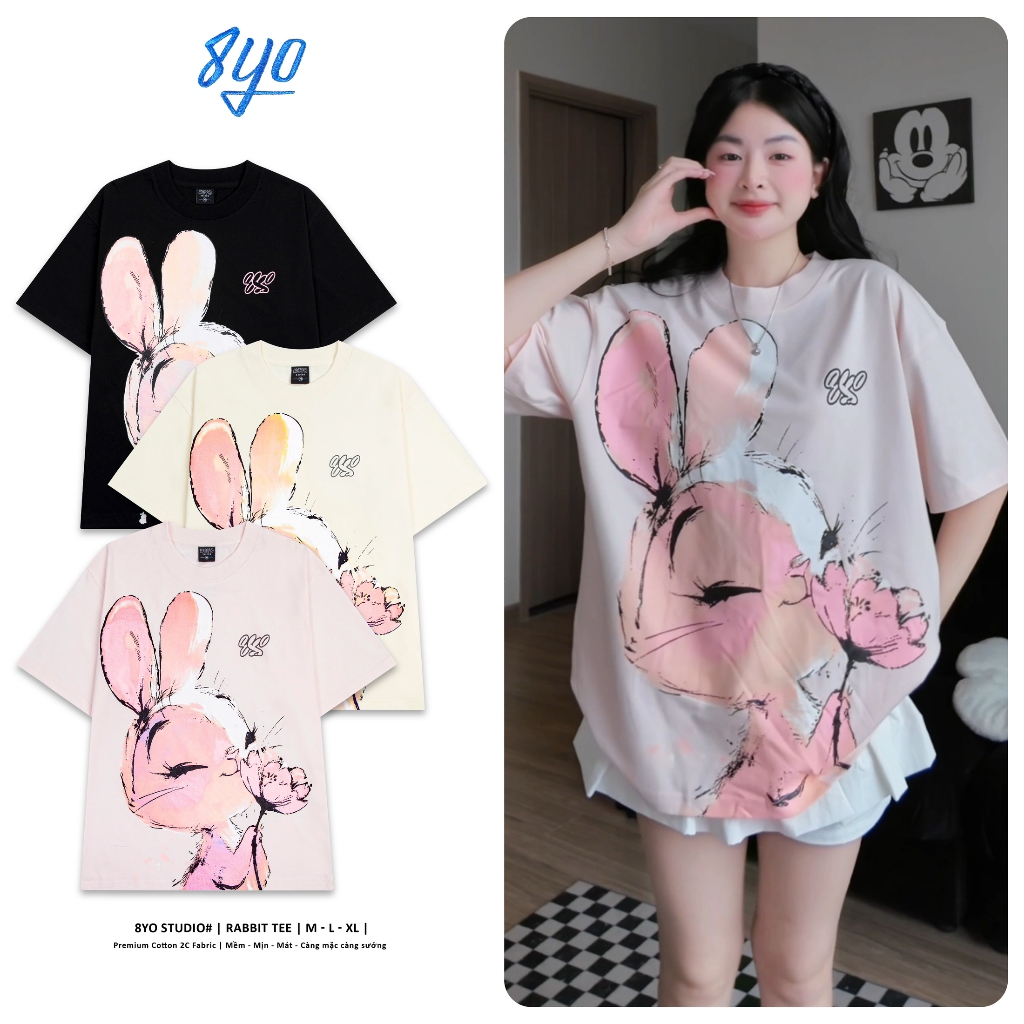 Áo Thun 8YO RABBIT Tee Cotton Mềm Mịn Mát - Áo Phông Local Brand Unisex Nam Nữ Form Rộng | BigBuy360 - bigbuy360.vn