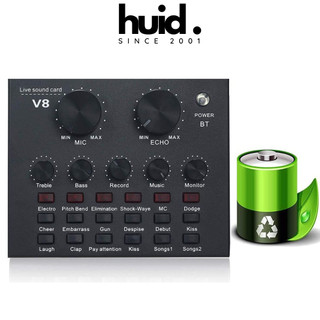 Soundcard V8 Có Bluetooth, Livestream, Thu Âm, Hát Karaoke, Auto Tune, Dùng Cho Điện Thoại Và Máy Tính