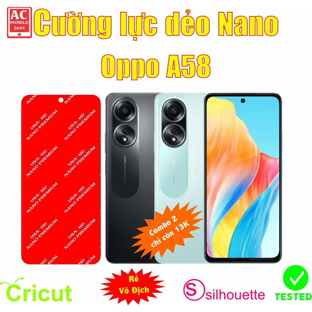 Cường lực dẻo bảo vệ màn hình điện thoại Oppo A58