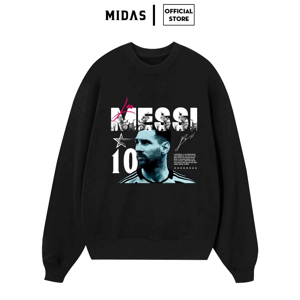 Áo Sweater Messi, Áo Nỉ Messi Thiết Kế, Chất Nỉ Bông 350 GSM Dày Dặn, Form Regular Nam Nữ Mặc Được