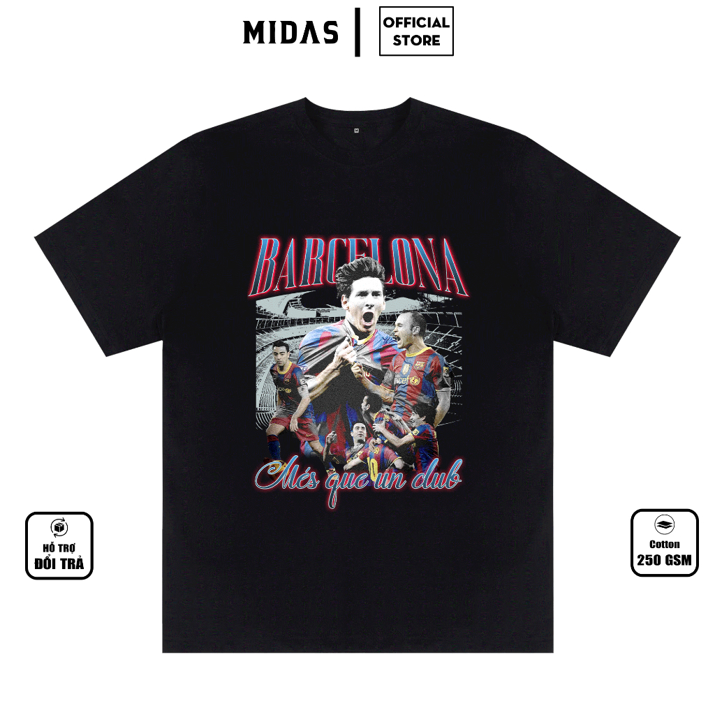 Áo Thun Messi Barcelona Thiết Kế Cho Fan Hâm Mộ, Chất Cotton Mềm Mại, Co Giãn 4 Chiều