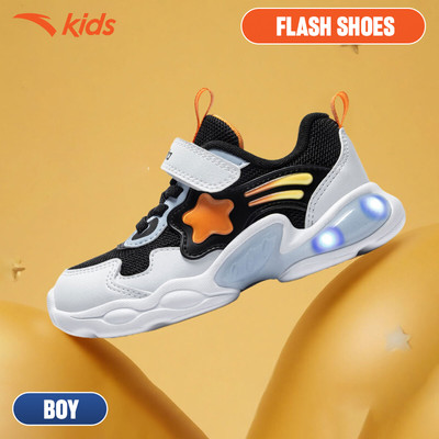 ANTA Kids Flash Shoes Giày Tập Đi Thể Thao Bé trai 3125D0006 Size 22-27. Êm Nhẹ, Thoáng Khí Dễ Vận Động