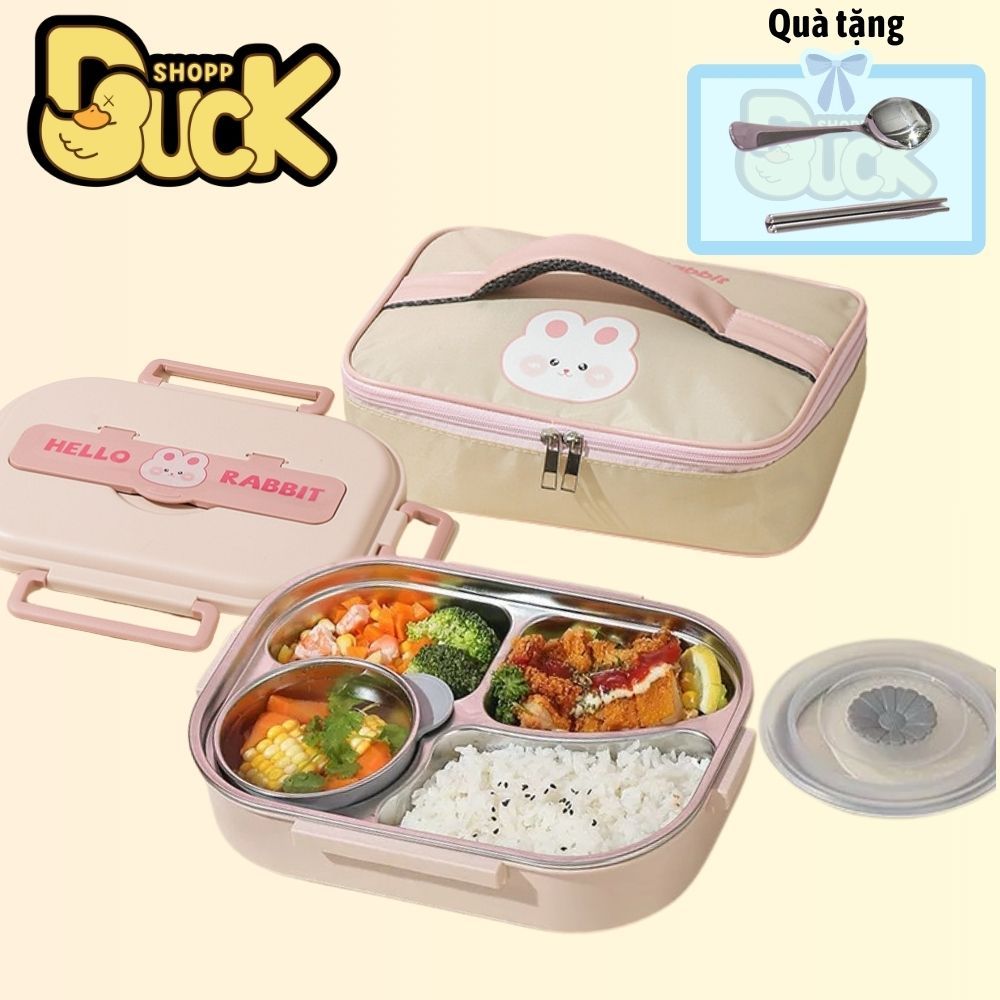 Hộp cơm giữ nhiệt Dear Rabbit đựng cơm văn phòng - Hộp đựng cơm trưa cao cấp chất liệu Inox 304 | BigBuy360 - bigbuy360.vn