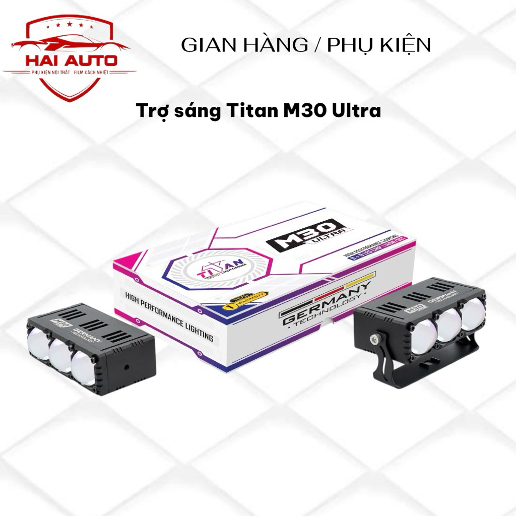(HD Lắp đặt) Trợ sáng M30 Ultra - Titan, công suất 140W, BH 1 năm