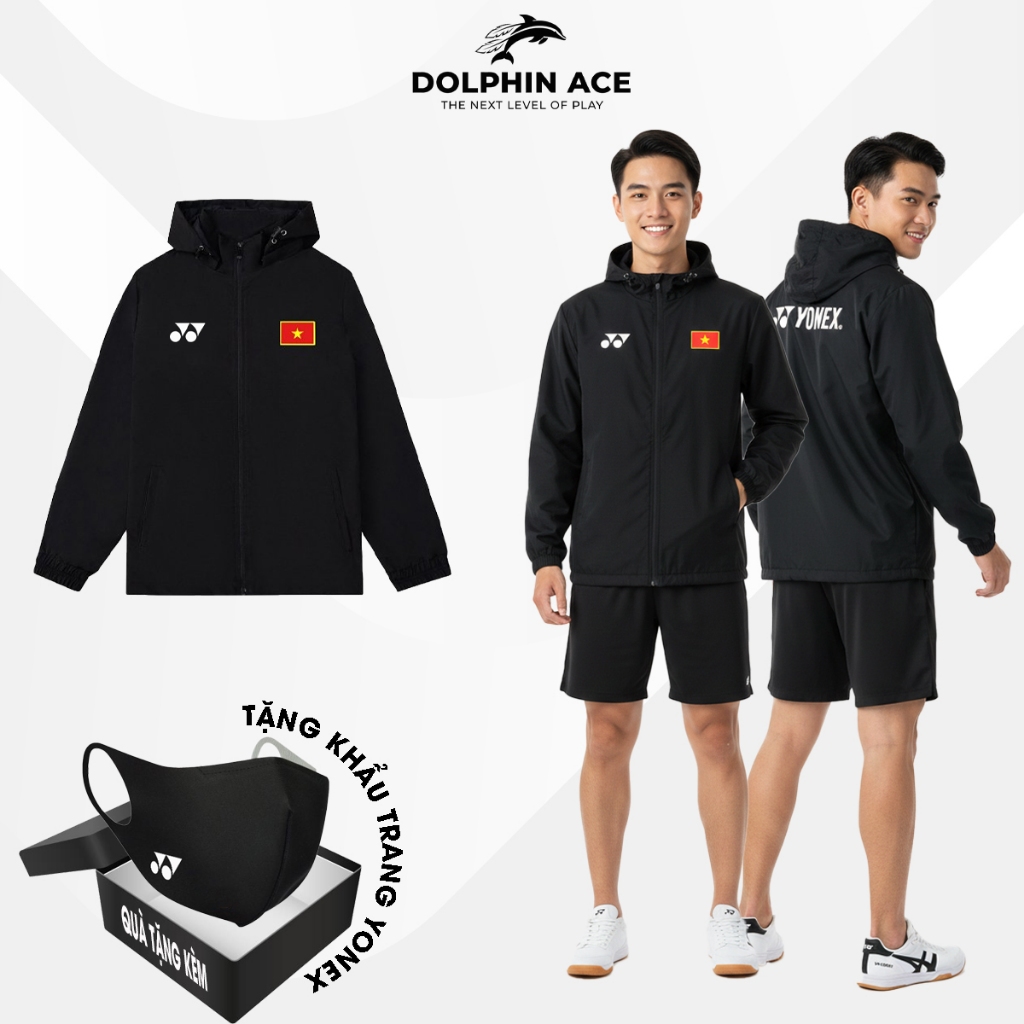 Áo Khoác Gió Hai Lớp Yonex In Hình Đội Tuyển Việt Nam Mẫu 2025 Dành Cho Vận Động Viên Cầu Lông