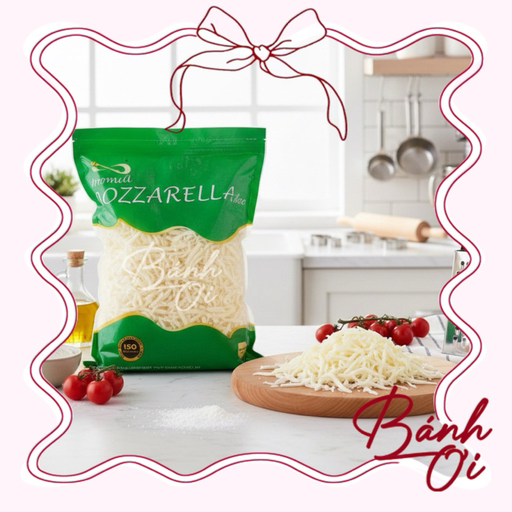 Phô mai sợi Mozzarella, Phô Mai Mozzarella Bào Sợi – Phô mai kéo sợi Làm Pizza, Bánh Mì, Nướng, Sala