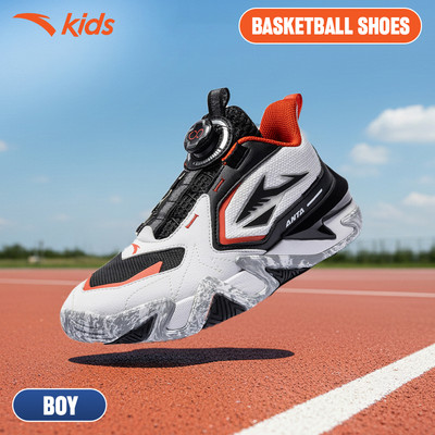 ANTA Kids Giày Bóng Rổ Thể Thao Bé Trai 3125D1109 Size 34 - 41 NI-Lin Basketball Bám Sàn, Hỗ Trợ Vận Động Chân Bé