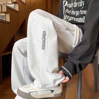  Quần dài thể thao form suông KAIAIODGM Unisex quần ống rộng nam nữ vải nỉ 2da phong cách Hàn Quốc 