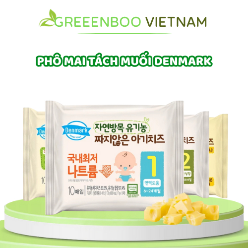 Phô mai hữu cơ tách muối DENMARK Hàn Quốc cho bé, Phô mai hữu cơ hàn quốc cho bé từ 6 tháng tuổi