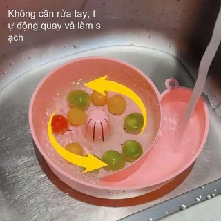 Rổ rửa hoa quả trái cây tự động hình ốc sên – có lỗ thoát nước, không cần dùng tay, tiện lợi cho bếp