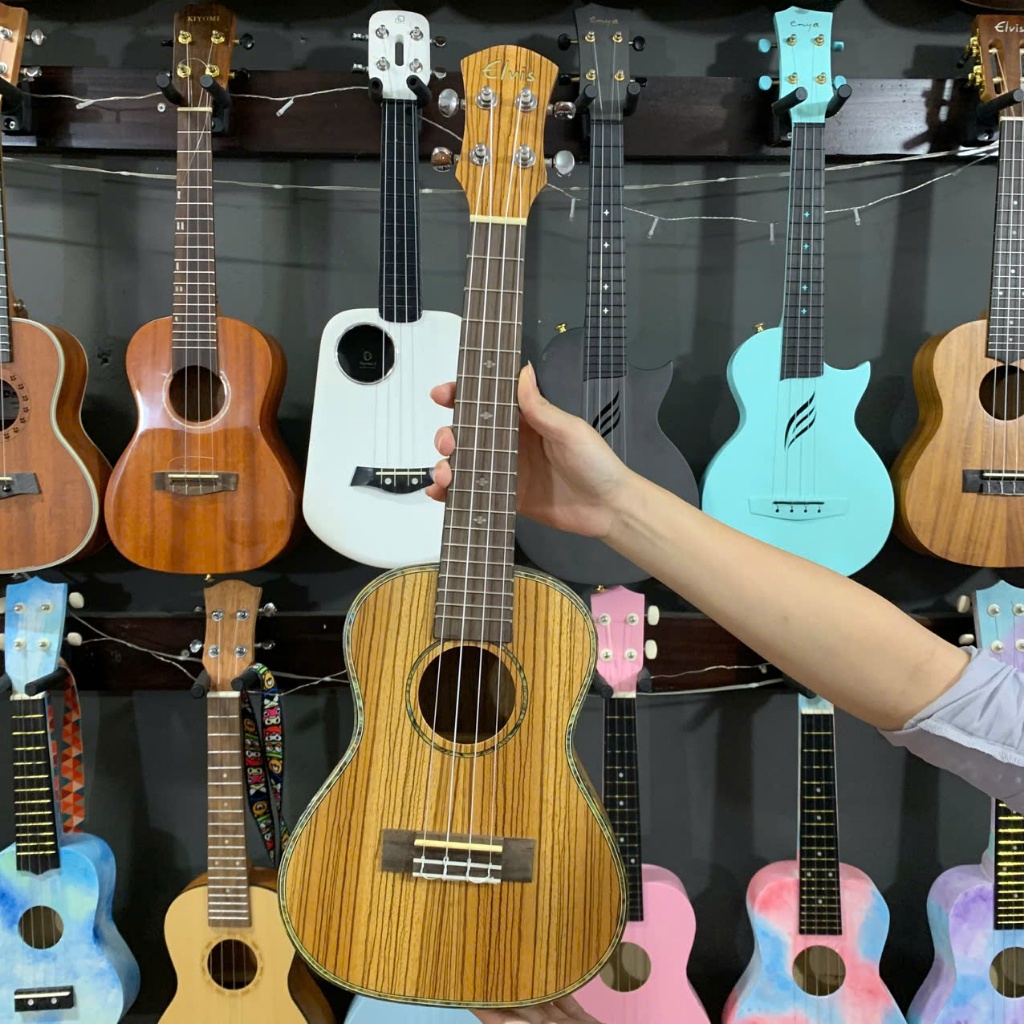 ĐÀN UKULELE CONCERT 23INCH GỖ ZEBRA ELVIS - ĐÀN GỖ ZEBRA HÃNG ELVIS
