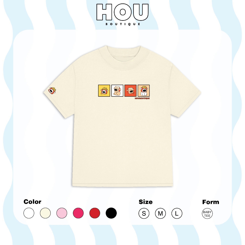 [Hàng Mới] Áo Thun Nữ Babytee Dáng Vừa, Thun Cotton 2 Chiều, Cổ Tròn HOU boutique Mẫu FOR DOG ( AT 9