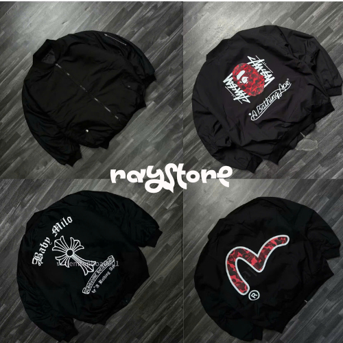 Áo khoác Bomber THE DOODS Jaket Nam Nữ 3 lớp  phong cách Hàn Quốc mặc siêu ấm chính hãng RAY STORE
