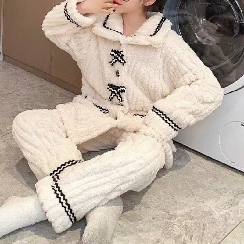 Bộ Nơ Ngủ mặc ở Nhà Siêu Xinh Dễ thương ,Chất lông Cừu mềm mịn ,Chất đẹp dày dặn ,Hàng Quảng Châu đẹ