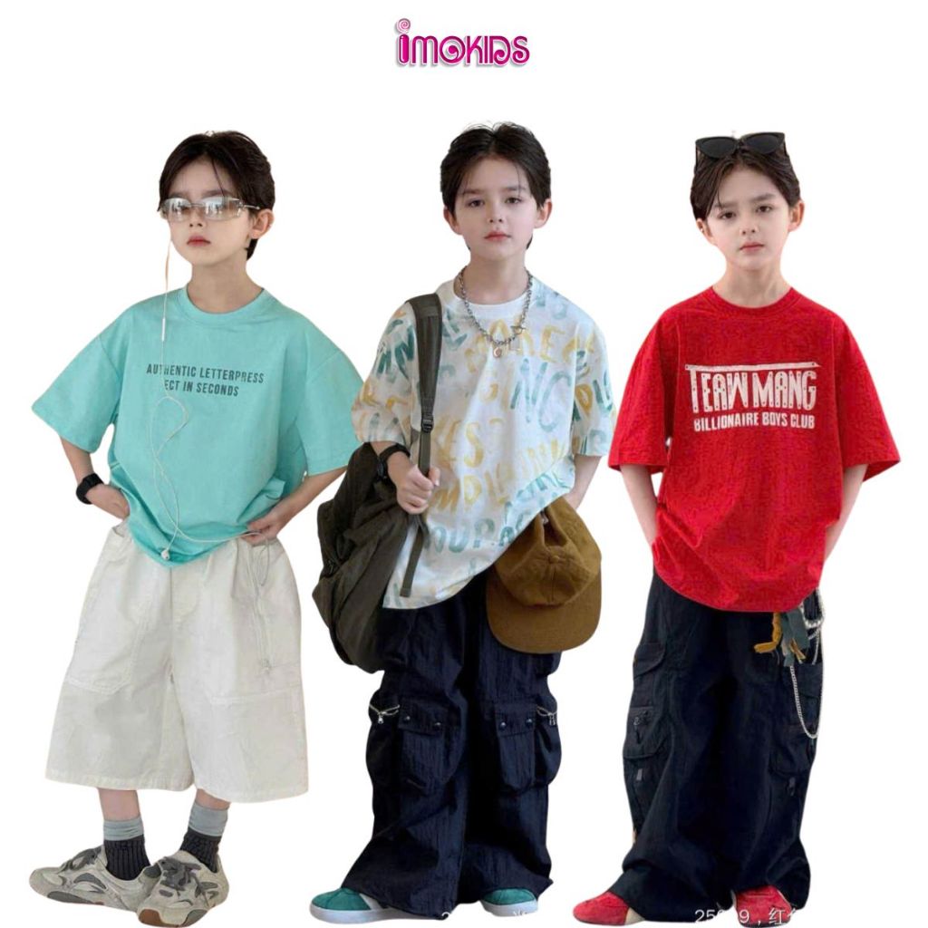 Áo thun bé trai size đại Banbino 25kg-55kg áo cộc tay cho bé cao cấp chất thun cao cấp co giãn thoải