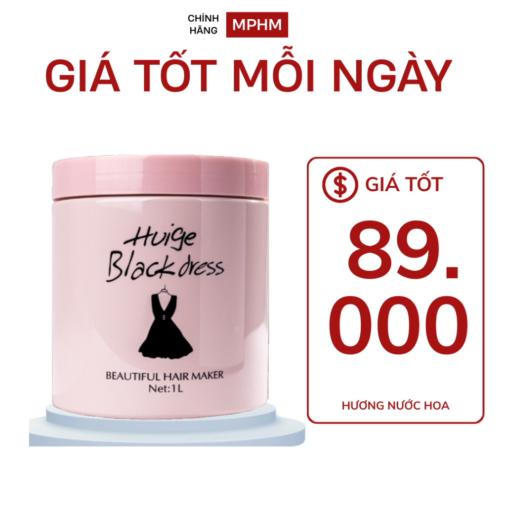 Kem ủ xả tóc huige black dress pansilk siêu mềm mượt 1000ml huige