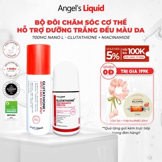  Bộ Sản Phẩm Lăn Nách Mờ Thâm và Xịt Giảm Mụn Lưng Dưỡng Trắng Cơ Thể Angel's Liquid Glutathione Plus Niacinamide 
