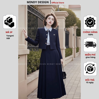  Yangmi - Set áo vest mix chân váy xếp ly - Thiết kế công sở nữ cao cấp Mindy Design  Bán lẻ áo và chân váy  
