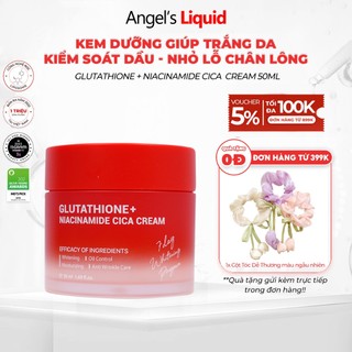   PREMIUM  Kem Làm Trắng Kiểm Soát Dầu Nhỏ Lỗ Chân Lông Angel's Liquid Glutathione Plus Niacinamide Cica Cream 50ml 
