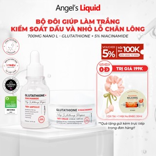  Bộ Sản Phẩm Serum Kem Dưỡng Trắng Se Khít Lỗ Chân Lông Angel's Liquid Glutathione Plus Niacinamide Serum & Cream 