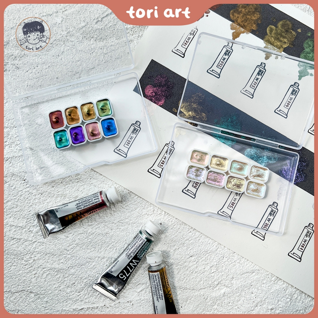 Pocket màu nước Holbein nhũ Chroma Pearl và Chroma Shine 0.5ml