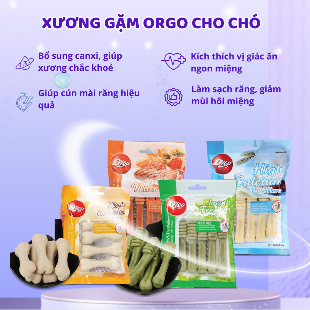 Xương Gặm Orgo MasterCare Sạch Răng Thơm Miệng Bổ Sung Canxi Với Đa Dạng Hương Vị